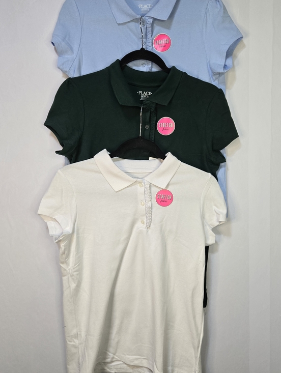 Place Other - PLACE Girls Size XXL (16) Set Of 3 polo Shirts; White, Green, Lt. Blue NWT